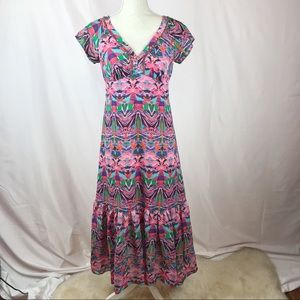 Vanessa Virginia Mural Maxi Dress Geometric Print